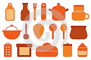 Comprehensive Kitchen Tools Silhouette Vector Collection Essential Cooking Utensils.