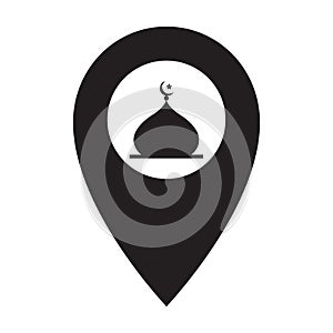 Vector Mosque Location Pin Icon