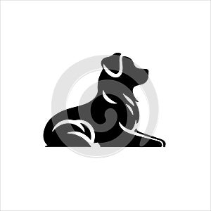 dog vector style minimalist silhouette black and white photo