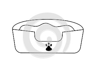 Bed for cat or dog. Vector flat illustration.