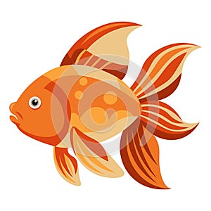 A Goldfish Vector Illustration is a stylized depiction of a goldfish, capturing its distinctive shape. photo