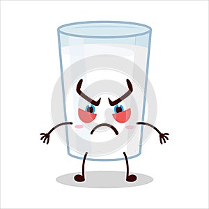 cute provoked expression of milk character