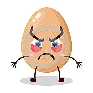 cute provoked expression of egg character