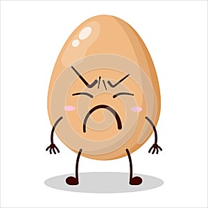 cute annoyed expression of egg character