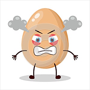 cute furious expression of egg character