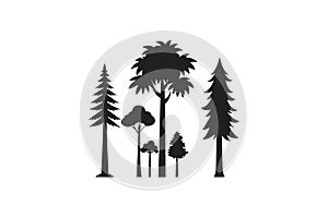 Tree silhouette vector art illustration eps