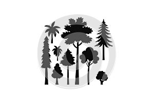 Tree silhouette vector art illustration eps