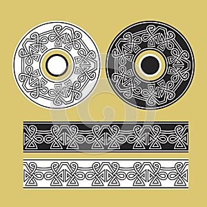 Celtic knotwork round frames and border ornament