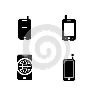 Set of Mobile Silhouette vector icon editable.