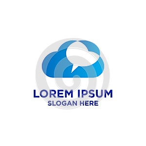 Chat cloud logo template design