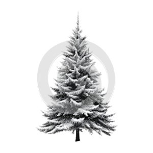 Christmas tree with snow. Vector illustration on white background