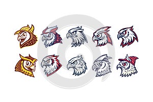 Eagle head, collection eagle head mascot logo style vector art illustrations