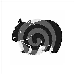 Cute Wombat Vector Silhouette for Logo design photo