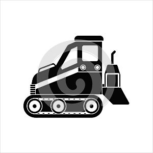 Compact Track Loader Icon Heavy Equipment Vector Illustration