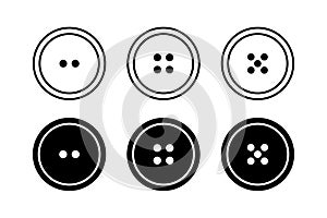Button icon set. Clothing buttons collection. Button symbol vector.