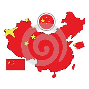 China Map and Flag