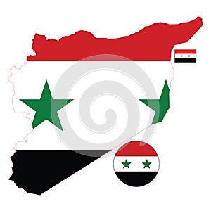 Syria Map and Flag
