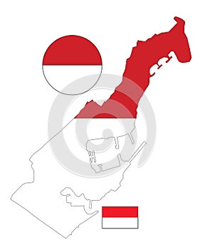 Monaco Map and Flag