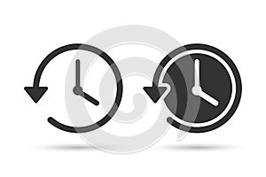 History vector icon line, and solid. Time, Clock, History icon.