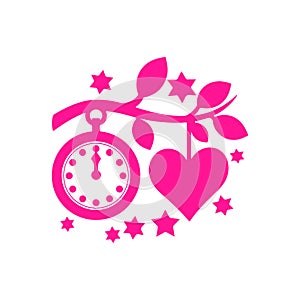 Flat Clock Silhouette Illustration Art