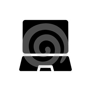 Silhouette icon of a laptop