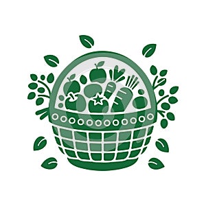 Traditional Woven Basket Vector Art