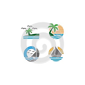 Beach logo icon vevtor .