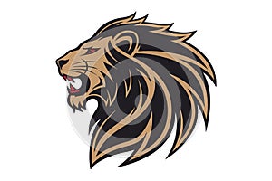 Powerful Lion Head Logo Illustration EPS Format
