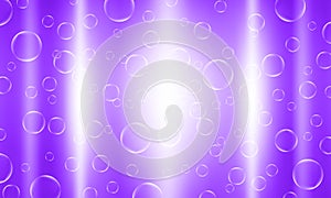 bright soap bubbles on purple light background. circle clean.