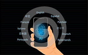 AI-Powered Language Translate App Concept.