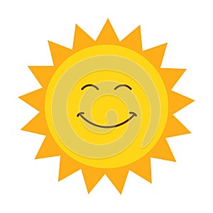 Cute smiling sun icon