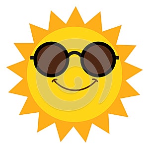 funny sun face icon