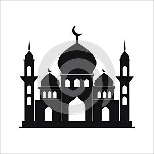 Traditional Mosque Silhouette Illustration in Vector format