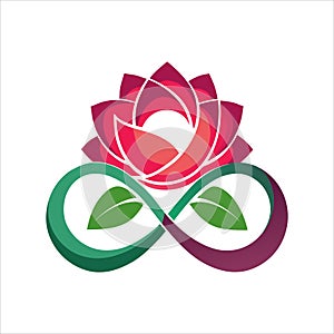Creative Infinity Bloom Logo Design vector