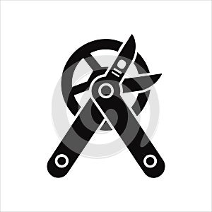 Simple Cutter Icon Vector Silhouette Design Template