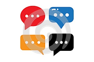 Four stylized speech bubble icons.