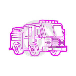 Fire Engine Vector Art Illustration