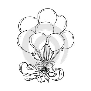 Flying balloon vector.
