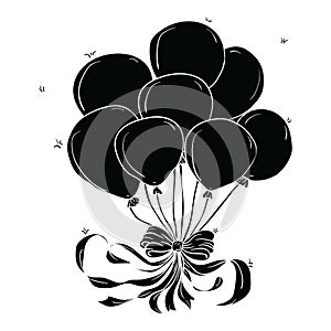 Flying balloon vector.