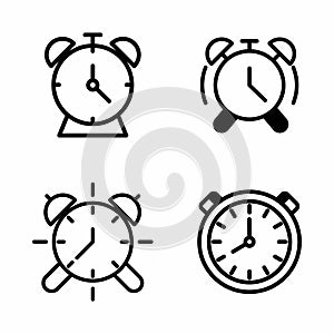 Alarm Clock Icon Set for Time Management Designs