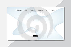 Modern Abstract Landing Page UI Design with Light Blue Gradient