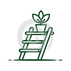 Black Ladder Silhouette Drawing