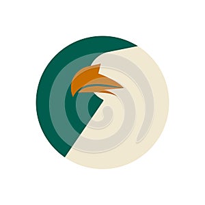 Abstract Eagle Head Logo in Circle