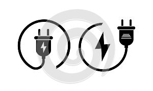 Electric plug vector. Plug icon. Socket, charging cable, power. Vector illustration