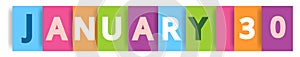 January 30 colorful vector typography banner