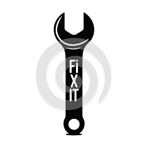 Spanner Icon Silhouette Vector