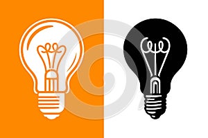 Minimalist Light Bulb Vector Icon Set