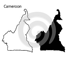 Cameroon map vector illustration, Cameroon map silhouette