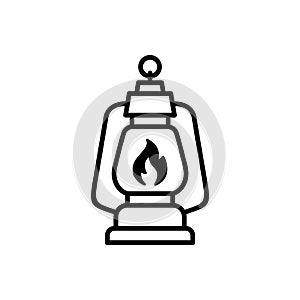 Vintage Lantern Icon, Classic Camping Lamp Illustration