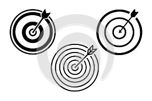 Three target arrows silhouette set